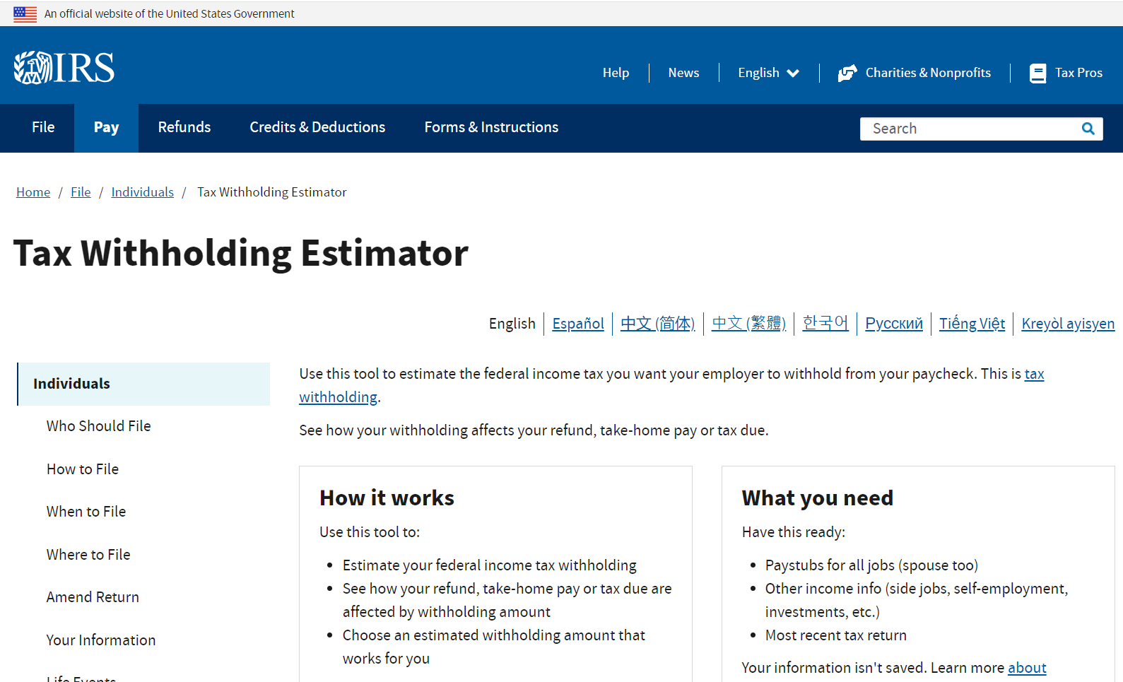 IRS Tax Withholding Estimator Stay Ahead of the Game and Avoid Tax